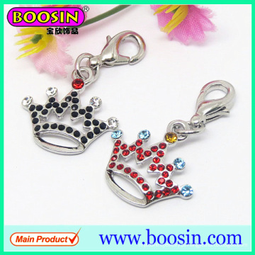 Alia de moda Rhienstones Metal Crown Charm Wholesale